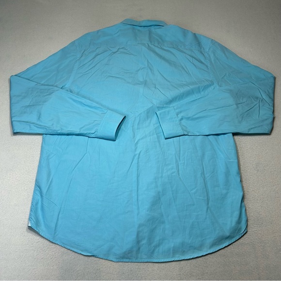 LACOSTE Mens Long Sleeve Button Down Shirt Aqua Blue Size 45 / XXL US - Picture 8 of 11